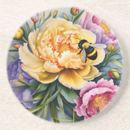 カスタム花と蜂のコースター設計 コースター