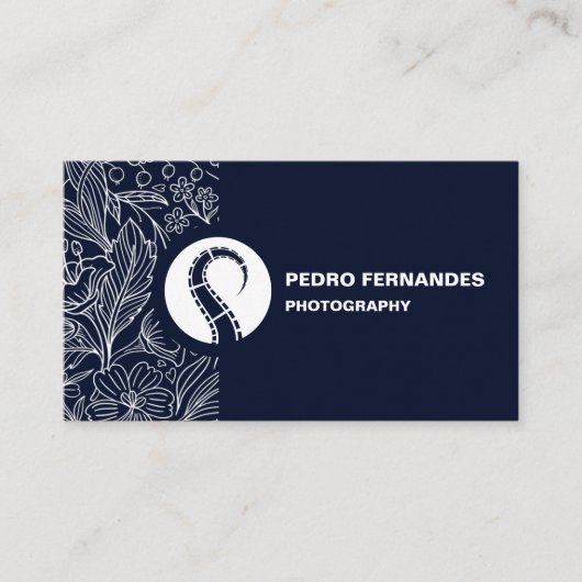 カスタム花の写真名刺付き 名刺 (正面)