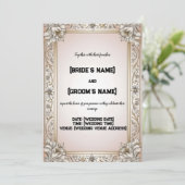 カスタム花の美しいパタ結婚ーン 招待状 (スタンド正面)