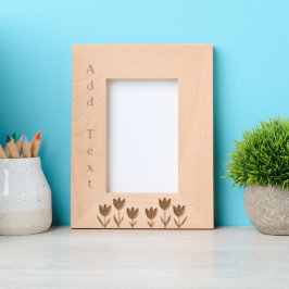 カスタム花を彫った木枠 レーザー彫刻フレーム