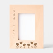 カスタム花を彫った木枠 レーザー彫刻フレーム (正面)