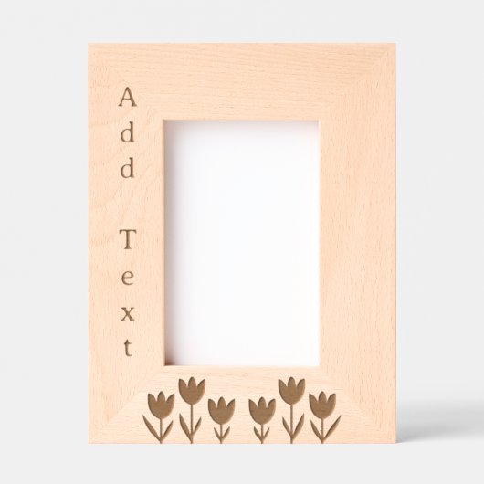 カスタム花を彫った木枠 レーザー彫刻フレーム (正面)