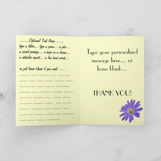カスタム花カードデイジーカスタムグリーティングカード カード (内部)