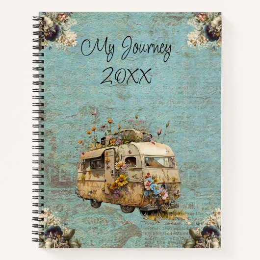 カスタム花トレーラー旅行 ノートブック (正面)
