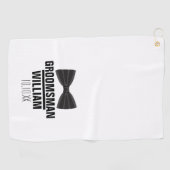 カスタム花婿介添人グロムスマ結婚ーズ ゴルフタオル (横)