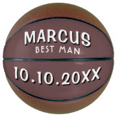 カスタム花婿介添人名の結婚日付適用領域 バスケットボール (正面)