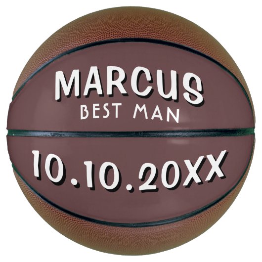 カスタム花婿介添人名の結婚日付適用領域 バスケットボール (正面)