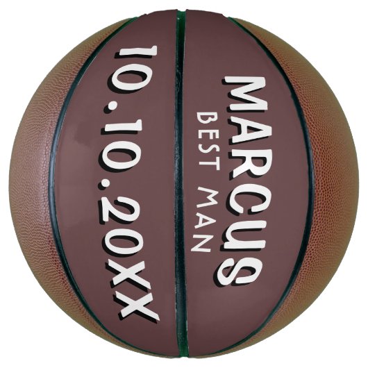 カスタム花婿介添人名の結婚日付適用領域 バスケットボール (縦)