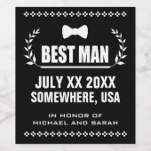 カスタム花婿介添人 ワインラベル (シングルラベル)