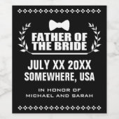 カスタム花嫁の父親 ワインラベル (シングルラベル)