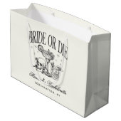 カスタム花嫁またはダイバチェロレッテカクテルパーティー ラージペーパーバッグ (裏面アングル)