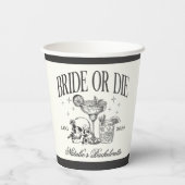 カスタム花嫁またはダイバチェロレッテカクテルパーティー 紙コップ (裏面)