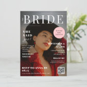 カスタム花嫁フォトマガジンカバーブライダルシャワー 招待状 (スタンド正面)