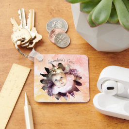 カスタム花形フォトパステル水彩 キーホルダー