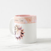 カスタム花形フォトパステル水彩 ツートーンマグカップ (正面左)