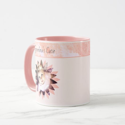 カスタム花形フォトパステル水彩 マグカップ (正面左)