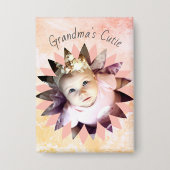 カスタム花形フォトパステル水彩 缶バッジ (正面)