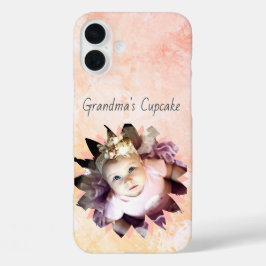 カスタム花形フォトパステル水彩 iPhone 16 PLUSケース