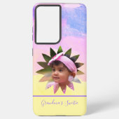 カスタム花形フォトパステル水彩 SAMSUNG GALAXYケース (裏面)