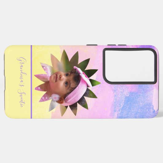 カスタム花形フォトパステル水彩 SAMSUNG GALAXYケース (左側面)