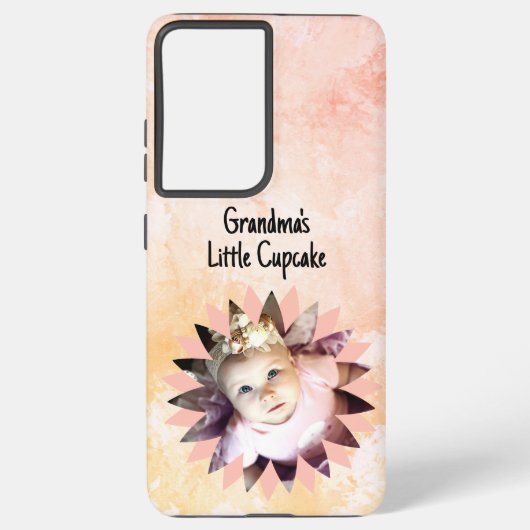 カスタム花形フォトパステル水彩 SAMSUNG GALAXYケース (裏面)