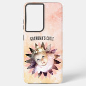 カスタム花形フォトピンクパステル水彩画 SAMSUNG GALAXYケース (裏面)