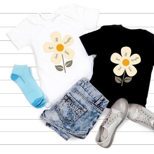 カスタム花，女性の役割，母，妻，フローラ,レトロ Tシャツ