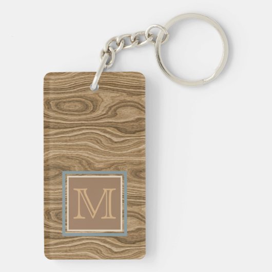 カスタム芸術的クール抽象芸術木目パターン キーホルダー (裏面)