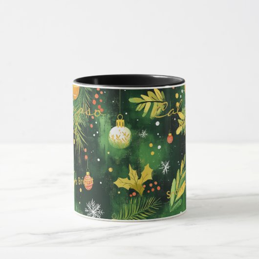 カスタム芸術的フェスティバルパーソナライズされた名・引用文 マグカップ (中央)