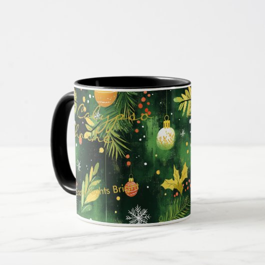 カスタム芸術的フェスティバルパーソナライズされた名・引用文 マグカップ (正面左)