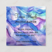 カスタム芸術的ブルースクエア名刺 スクエア名刺 (裏面)