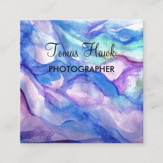 カスタム芸術的ブルースクエア名刺 スクエア名刺 (正面)