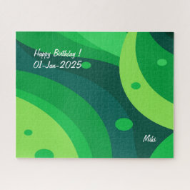 カスタム芸術的モダンカラフル抽象芸術緑 ジグソーパズル