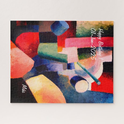 カスタム芸術的モダンカラフル抽象芸術 ジグソーパズル (横)