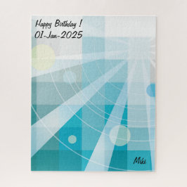 カスタム芸術的モダンジオメートルブルー ジグソーパズル