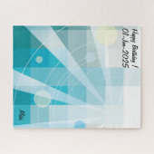 カスタム芸術的モダンジオメートルブルー ジグソーパズル (横)