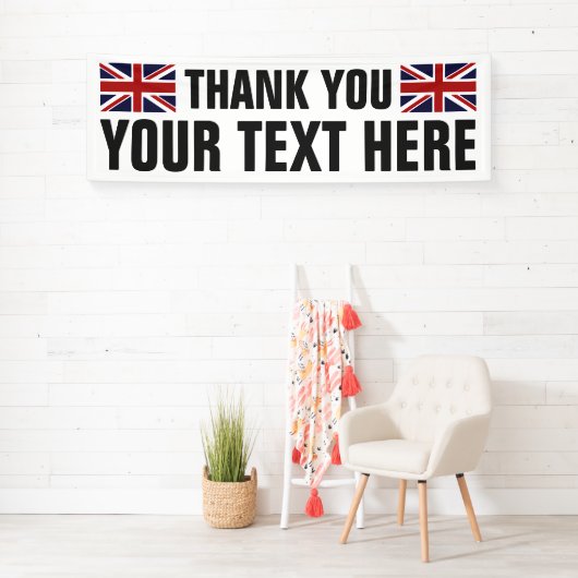 カスタム英語のフラグでバナーに署名していただき、ありがとうございます 横断幕 (インサイチュ)