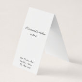 カスタム英語スクロールのテントイヤリングディスプレイカード 名刺 (裏面)