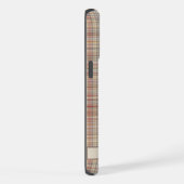 カスタム茶色の灰色ピンクのパ市松模様にターン iPhoneケース (右側面)