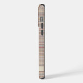 カスタム茶色の灰色ピンクのパ市松模様にターン iPhoneケース (左側面)