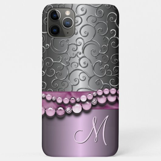 カスタム華美アンティークフェイク銀渦巻模様 Case-Mate iPhoneケース (裏面)