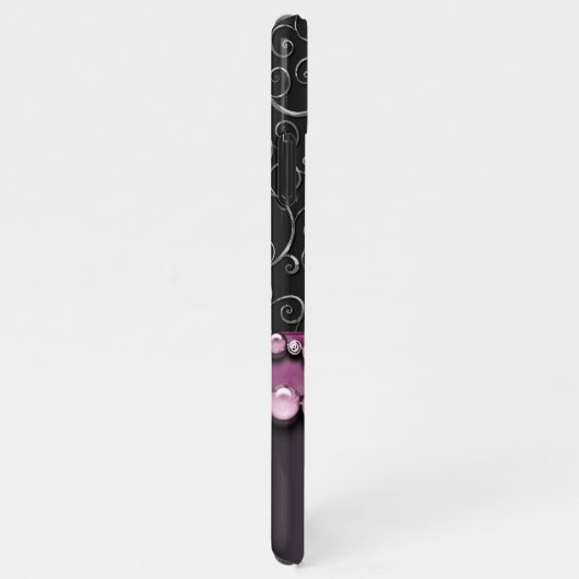 カスタム華美アンティークフェイク銀渦巻模様 iPhoneケース (右側)