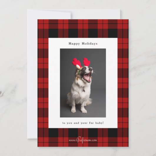 カスタム華美クリスマスタイポグラフィペット写真 シーズンカード (裏面)