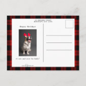 カスタム華美クリスマスタイポグラフィペット写真 シーズンポストカード (裏面)