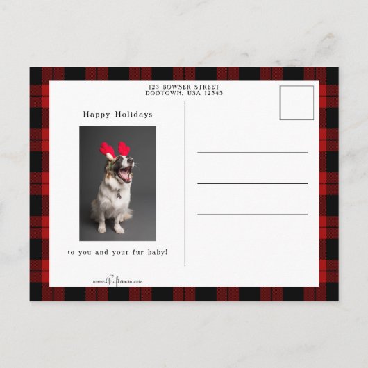 カスタム華美クリスマスタイポグラフィペット写真 シーズンポストカード (裏面)
