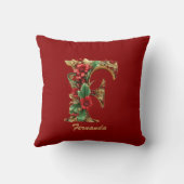 カスタム華美Fクリスマス赤金ゴールド クッション (裏面)