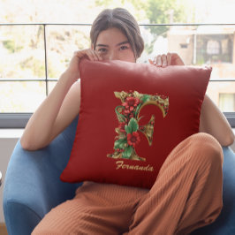 カスタム華美Fクリスマス赤金ゴールド クッション