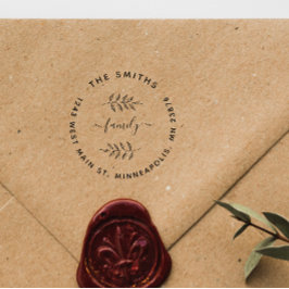 カスタム葉エレガントカスタム差出人住所 ラバースタンプ