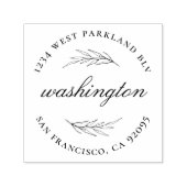 カスタム葉ラウンドファミリー名差出人住所 セルフインキングスタンプ (デザイン)