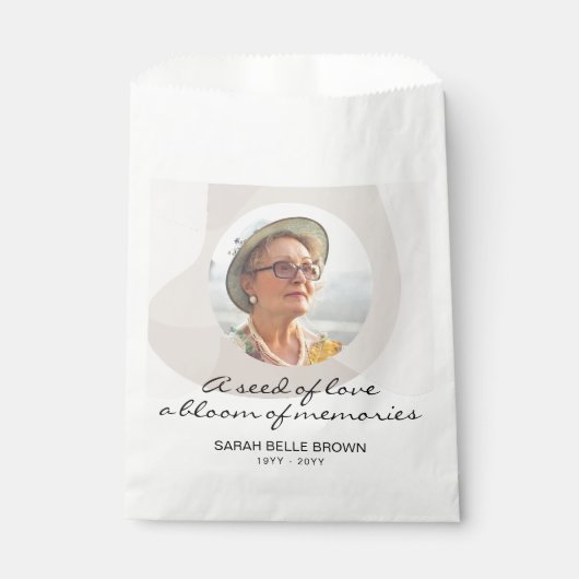 カスタム葬儀シードパケットは記念写真を好む フェイバーバッグ (正面)